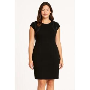 Diane Von Furstenberg DVF Structured Black Knee Length Short Sleeve Dress 12